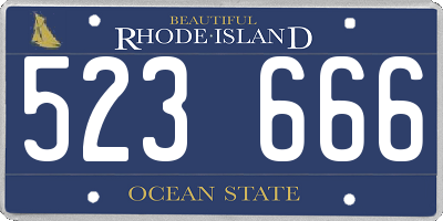 RI license plate 523666