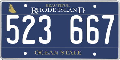 RI license plate 523667