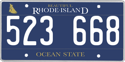 RI license plate 523668