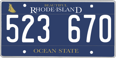RI license plate 523670