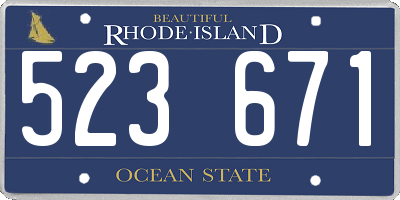 RI license plate 523671