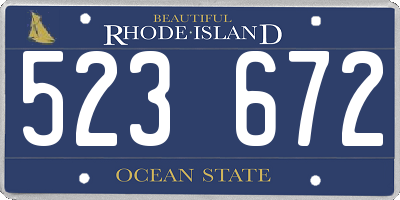 RI license plate 523672