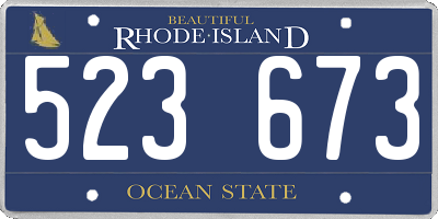 RI license plate 523673