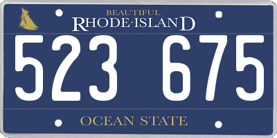 RI license plate 523675