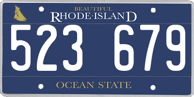 RI license plate 523679