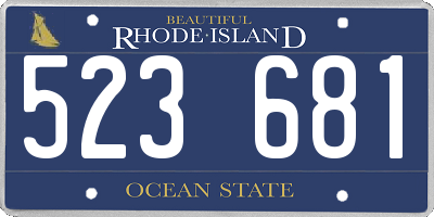 RI license plate 523681