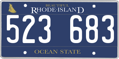 RI license plate 523683