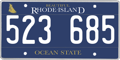 RI license plate 523685