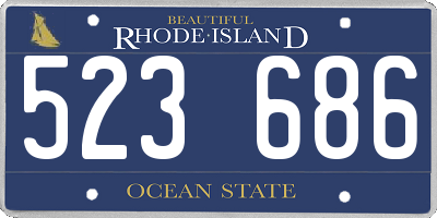 RI license plate 523686