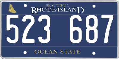 RI license plate 523687