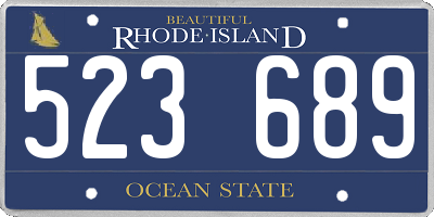 RI license plate 523689
