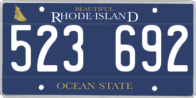 RI license plate 523692