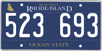 RI license plate 523693
