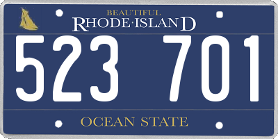 RI license plate 523701