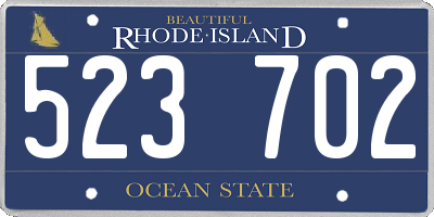 RI license plate 523702