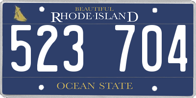 RI license plate 523704