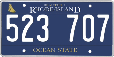 RI license plate 523707