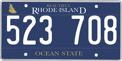 RI license plate 523708