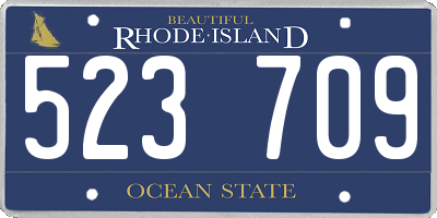 RI license plate 523709