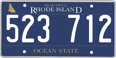 RI license plate 523712