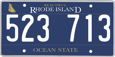 RI license plate 523713