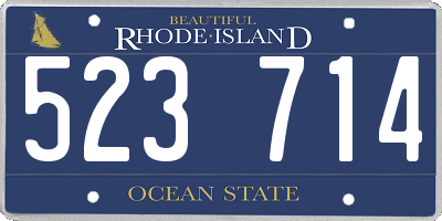 RI license plate 523714