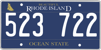 RI license plate 523722