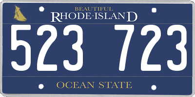 RI license plate 523723