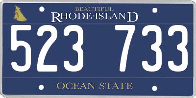 RI license plate 523733