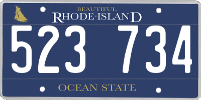 RI license plate 523734
