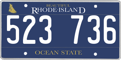 RI license plate 523736