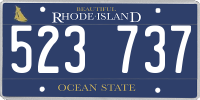 RI license plate 523737