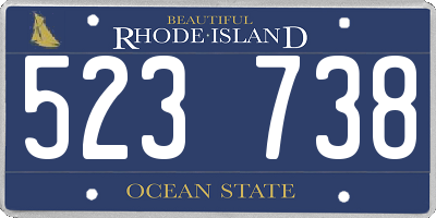 RI license plate 523738