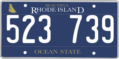 RI license plate 523739