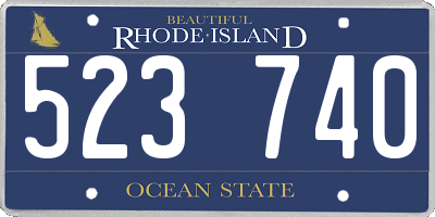 RI license plate 523740