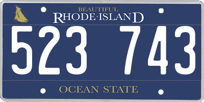 RI license plate 523743