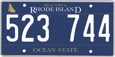 RI license plate 523744
