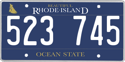 RI license plate 523745