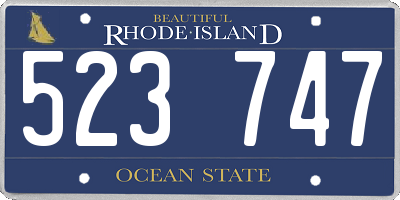 RI license plate 523747
