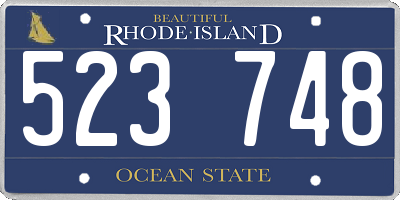 RI license plate 523748