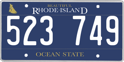 RI license plate 523749