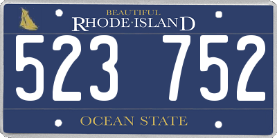 RI license plate 523752