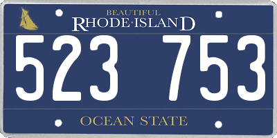 RI license plate 523753