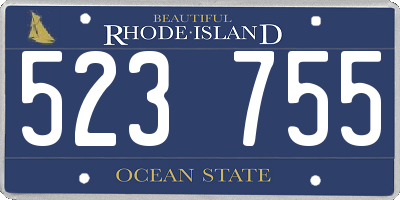 RI license plate 523755