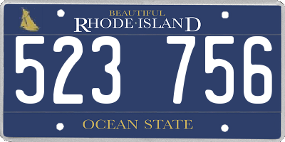 RI license plate 523756