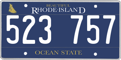 RI license plate 523757