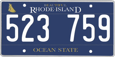 RI license plate 523759