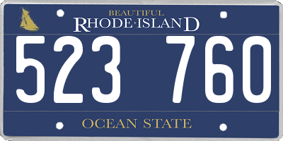 RI license plate 523760