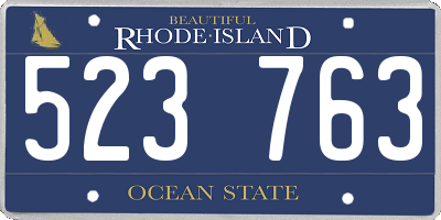 RI license plate 523763