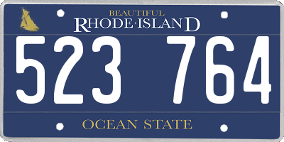 RI license plate 523764